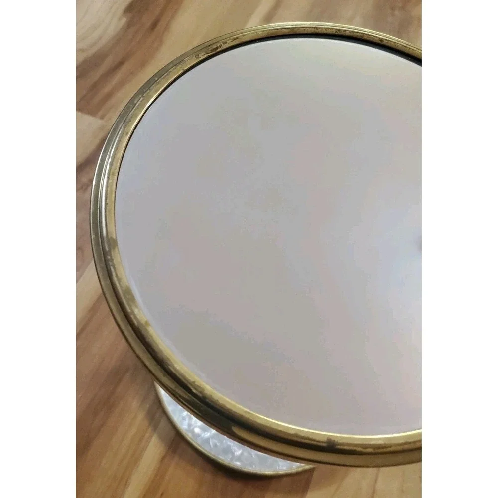 Vintage Brass Gooseneck Vanity Mirror Bendable Adjustable Mirror Double Sided